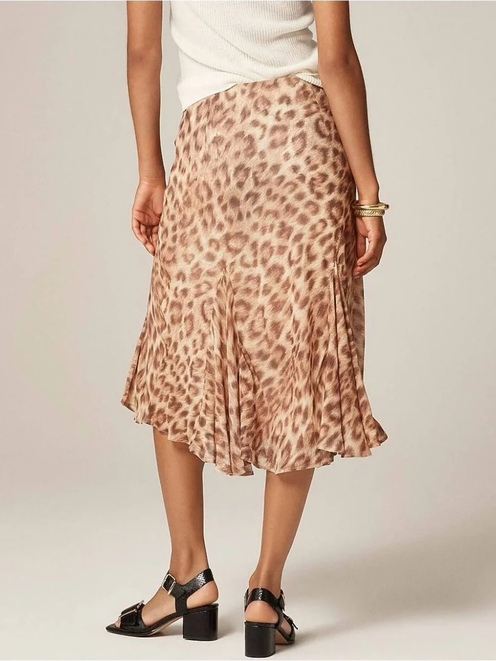 J.Crew Gwyneth Silky Midi Slip Skirt - Animal Print / Leopard NWT - Small
